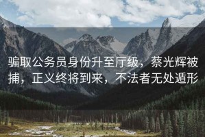 騙取公務(wù)員身份升至廳級(jí)，蔡光輝被捕，正義終將到來，不法者無處遁形