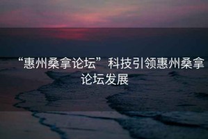 “惠州桑拿論壇”科技引領(lǐng)惠州桑拿論壇發(fā)展