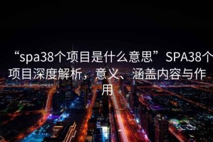 “spa38個(gè)項(xiàng)目是什么意思”SPA38個(gè)項(xiàng)目深度解析，意義、涵蓋內(nèi)容與作用