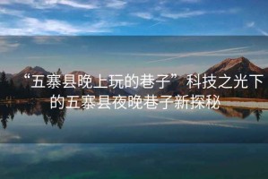 “五寨縣晚上玩的巷子”科技之光下的五寨縣夜晚巷子新探秘