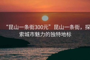 “昆山一條街300元”昆山一條街，探索城市魅力的獨特地標