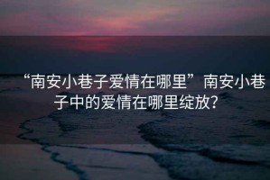 “南安小巷子愛情在哪里”南安小巷子中的愛情在哪里綻放？