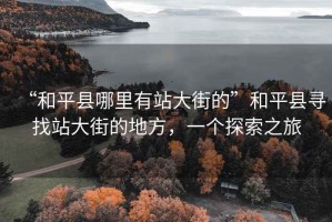 “和平縣哪里有站大街的”和平縣尋找站大街的地方，一個探索之旅