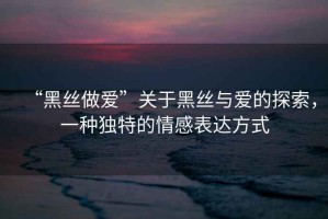 “黑絲做愛(ài)”關(guān)于黑絲與愛(ài)的探索，一種獨(dú)特的情感表達(dá)方式