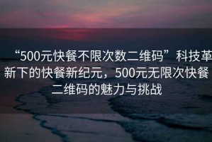 “500元快餐不限次數(shù)二維碼”科技革新下的快餐新紀(jì)元，500元無限次快餐二維碼的魅力與挑戰(zhàn)