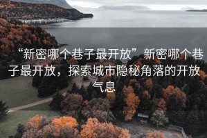 “新密哪個巷子最開放”新密哪個巷子最開放，探索城市隱秘角落的開放氣息