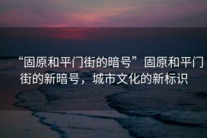 “固原和平門街的暗號”固原和平門街的新暗號，城市文化的新標(biāo)識