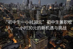 “初中生一小時(shí)30元”初中生兼職收入，一小時(shí)30元的新機(jī)遇與挑戰(zhàn)