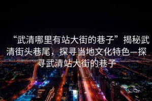 “武清哪里有站大街的巷子”揭秘武清街頭巷尾，探尋當(dāng)?shù)匚幕厣綄の淝逭敬蠼值南镒? title=
