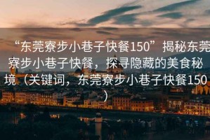 “東莞寮步小巷子快餐150”揭秘東莞寮步小巷子快餐，探尋隱藏的美食秘境（關(guān)鍵詞，東莞寮步小巷子快餐150）