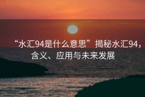 “水匯94是什么意思”揭秘水匯94，含義、應(yīng)用與未來(lái)發(fā)展