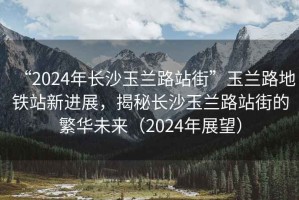 “2024年長沙玉蘭路站街”玉蘭路地鐵站新進(jìn)展，揭秘長沙玉蘭路站街的繁華未來（2024年展望）