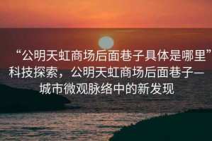 “公明天虹商場(chǎng)后面巷子具體是哪里”科技探索，公明天虹商場(chǎng)后面巷子—城市微觀脈絡(luò)中的新發(fā)現(xiàn)