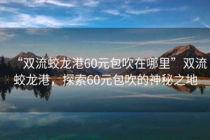 “雙流蛟龍港60元包吹在哪里”雙流蛟龍港，探索60元包吹的神秘之地