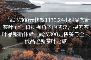 “武漢300元快餐1130.24小時品鑒新茶葉.cc”科技視角下的武漢，探索茶葉品鑒新體驗—武漢300元快餐與全天候品鑒新茶葉之旅