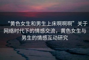 “黃色女生和男生上床啊啊啊”關(guān)于網(wǎng)絡(luò)時(shí)代下的情感交流，黃色女生與男生的情感互動(dòng)研究