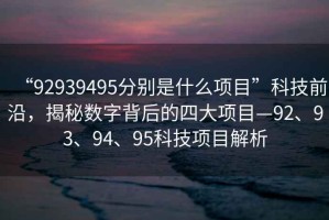 “92939495分別是什么項(xiàng)目”科技前沿，揭秘?cái)?shù)字背后的四大項(xiàng)目—92、93、94、95科技項(xiàng)目解析