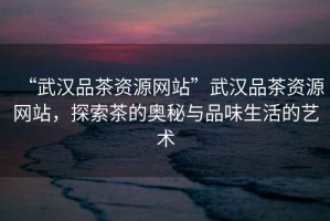 “武漢品茶資源網(wǎng)站”武漢品茶資源網(wǎng)站，探索茶的奧秘與品味生活的藝術(shù)