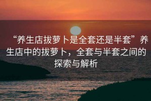 “養(yǎng)生店拔蘿卜是全套還是半套”養(yǎng)生店中的拔蘿卜，全套與半套之間的探索與解析