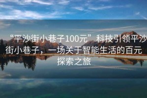 “平沙街小巷子100元”科技引領(lǐng)平沙街小巷子，一場(chǎng)關(guān)于智能生活的百元探索之旅