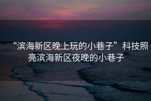 “濱海新區(qū)晚上玩的小巷子”科技照亮濱海新區(qū)夜晚的小巷子