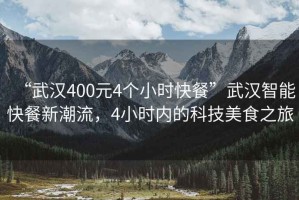 “武漢400元4個小時快餐”武漢智能快餐新潮流，4小時內(nèi)的科技美食之旅