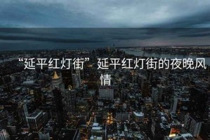 “延平紅燈街”延平紅燈街的夜晚風(fēng)情