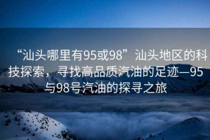 “汕頭哪里有95或98”汕頭地區(qū)的科技探索，尋找高品質(zhì)汽油的足跡—95與98號汽油的探尋之旅