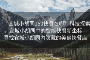 “宜城小胡同150快餐在哪”科技探索，宜城小胡同中的智能快餐新坐標(biāo)—尋找宜城小胡同內(nèi)隱藏的美食快餐店