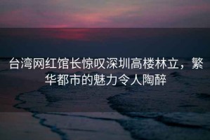 臺(tái)灣網(wǎng)紅館長(zhǎng)驚嘆深圳高樓林立，繁華都市的魅力令人陶醉
