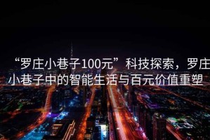 “羅莊小巷子100元”科技探索，羅莊小巷子中的智能生活與百元價(jià)值重塑