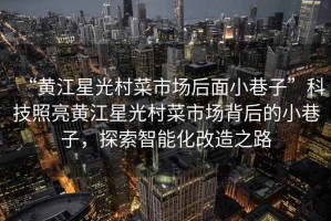 “黃江星光村菜市場(chǎng)后面小巷子”科技照亮黃江星光村菜市場(chǎng)背后的小巷子，探索智能化改造之路