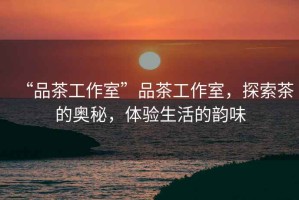 “品茶工作室”品茶工作室，探索茶的奧秘，體驗生活的韻味