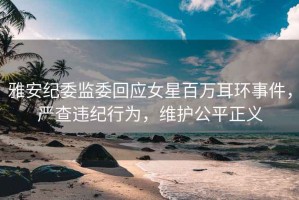 雅安紀委監(jiān)委回應(yīng)女星百萬耳環(huán)事件，嚴查違紀行為，維護公平正義