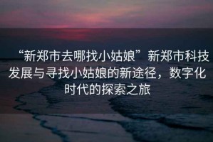 “新鄭市去哪找小姑娘”新鄭市科技發(fā)展與尋找小姑娘的新途徑，數(shù)字化時(shí)代的探索之旅