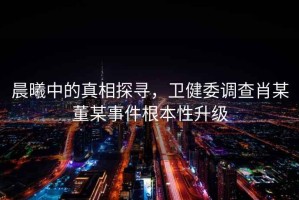 晨曦中的真相探尋，衛(wèi)健委調(diào)查肖某董某事件根本性升級