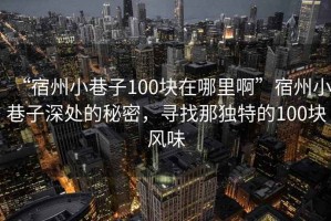 “宿州小巷子100塊在哪里啊”宿州小巷子深處的秘密，尋找那獨(dú)特的100塊風(fēng)味