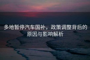多地暫停汽車國(guó)補(bǔ)，政策調(diào)整背后的原因與影響解析