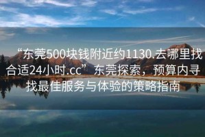 “東莞500塊錢附近約1130.去哪里找合適24小時.cc”東莞探索，預(yù)算內(nèi)尋找最佳服務(wù)與體驗的策略指南