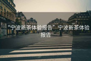 “寧波新茶體驗報告”寧波新茶體驗報告