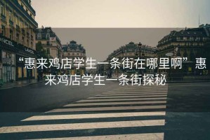 “惠來雞店學生一條街在哪里啊”惠來雞店學生一條街探秘