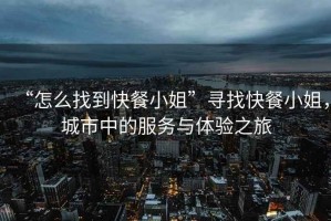 “怎么找到快餐小姐”尋找快餐小姐，城市中的服務(wù)與體驗之旅