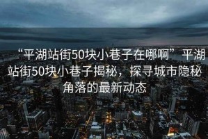 “平湖站街50塊小巷子在哪啊”平湖站街50塊小巷子揭秘，探尋城市隱秘角落的最新動態(tài)