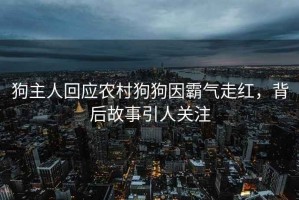 狗主人回應(yīng)農(nóng)村狗狗因霸氣走紅，背后故事引人關(guān)注