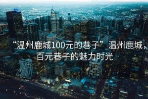 “溫州鹿城100元的巷子”溫州鹿城，百元巷子的魅力時光