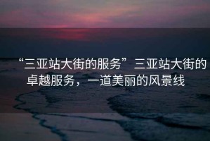 “三亞站大街的服務(wù)”三亞站大街的卓越服務(wù)，一道美麗的風(fēng)景線