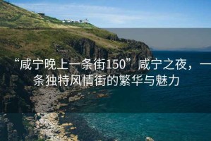 “咸寧晚上一條街150”咸寧之夜，一條獨特風情街的繁華與魅力