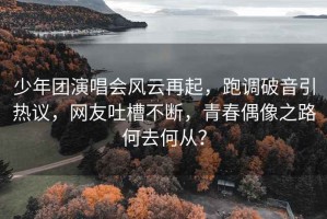 少年團演唱會風云再起，跑調(diào)破音引熱議，網(wǎng)友吐槽不斷，青春偶像之路何去何從？