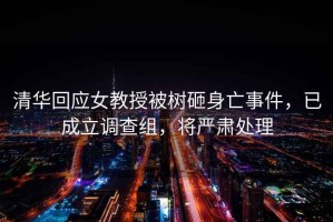 清華回應(yīng)女教授被樹砸身亡事件，已成立調(diào)查組，將嚴(yán)肅處理