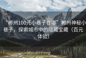 “郴州100元小巷子在哪”郴州神秘小巷子，探索城市中的隱藏寶藏（百元體驗(yàn)）